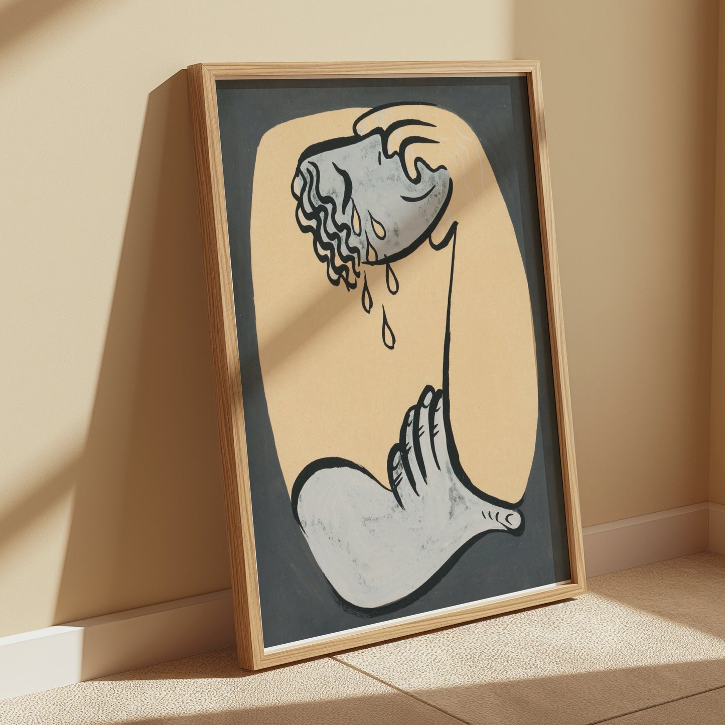 Premium Poster of Abstract Hand Holding Head by Wavy Tears Posters