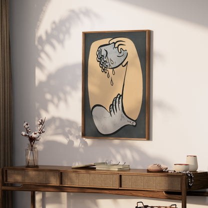 Premium Poster of Abstract Hand Holding Head by Wavy Tears Posters