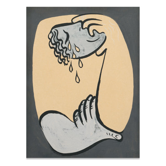 Premium Poster of Abstract Hand Holding Head by Wavy Tears Posters
