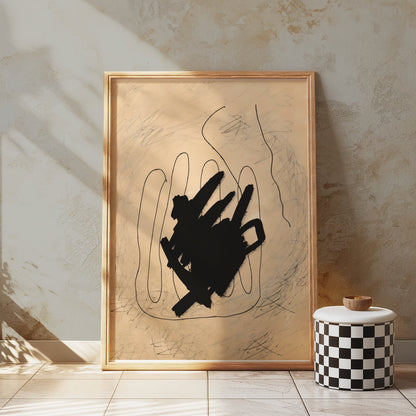 Premium Poster of Abstract Hand with Scribbles Modern Art Posters