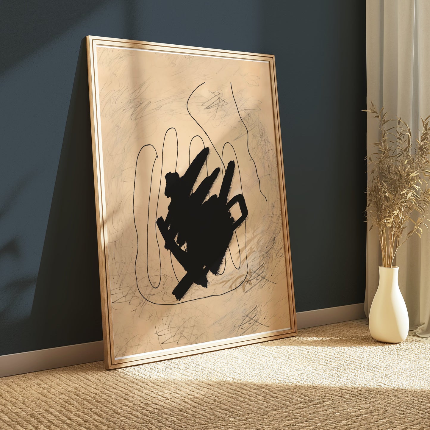 Premium Poster of Abstract Hand with Scribbles Modern Art Posters