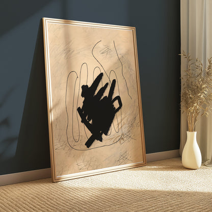 Premium Poster of Abstract Hand with Scribbles Modern Art Posters