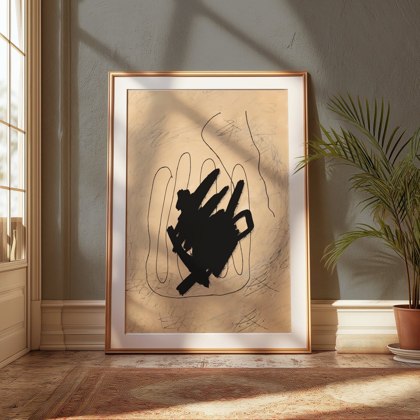 Premium Poster of Abstract Hand with Scribbles Modern Art Posters