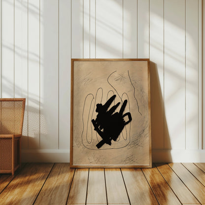 Premium Poster of Abstract Hand with Scribbles Modern Art Posters