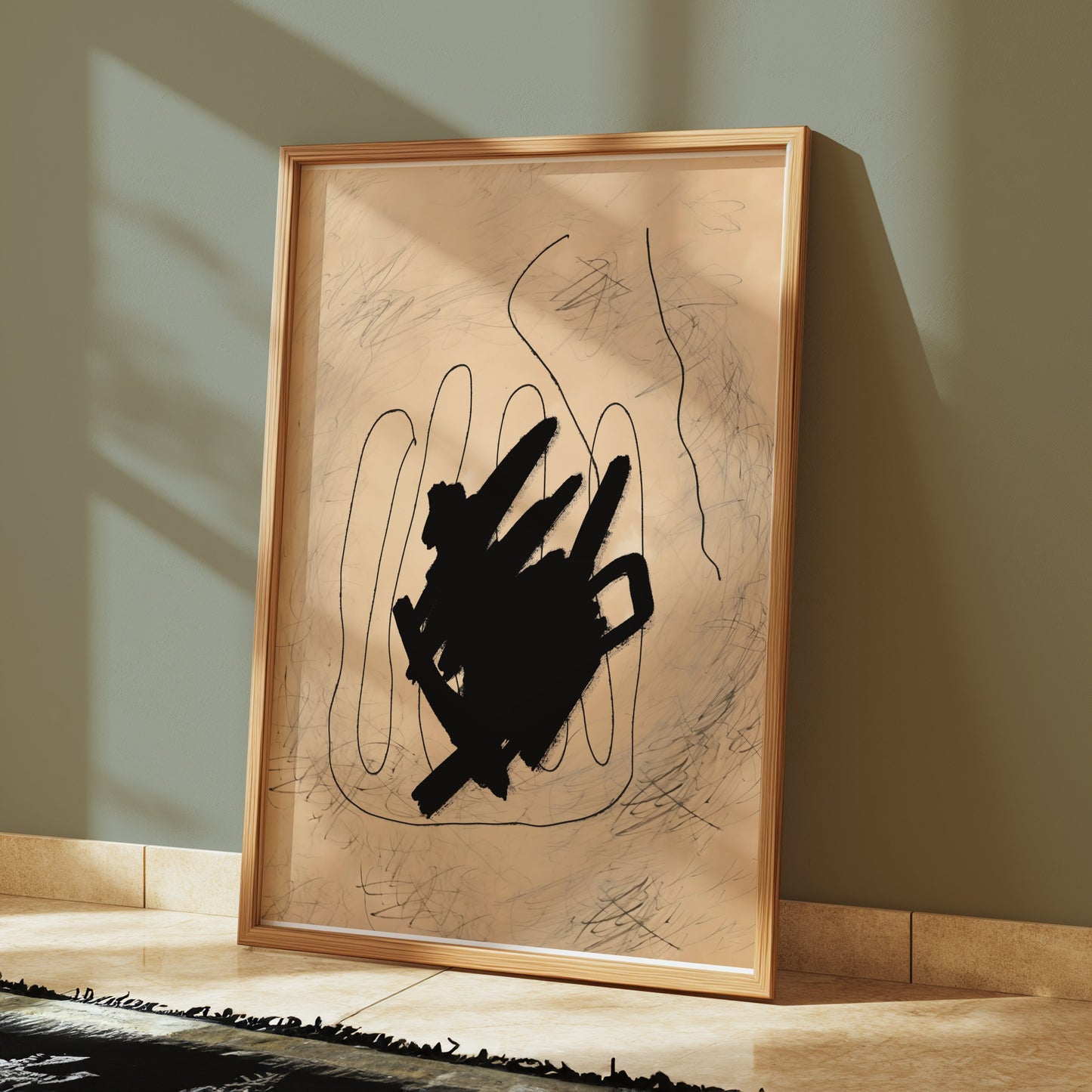 Premium Poster of Abstract Hand with Scribbles Modern Art Posters