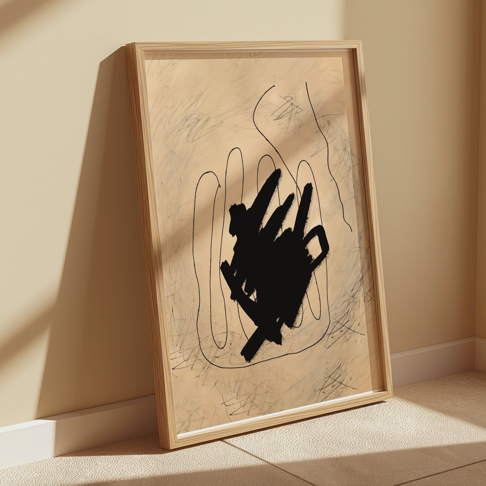 Premium Poster of Abstract Hand with Scribbles Modern Art Posters