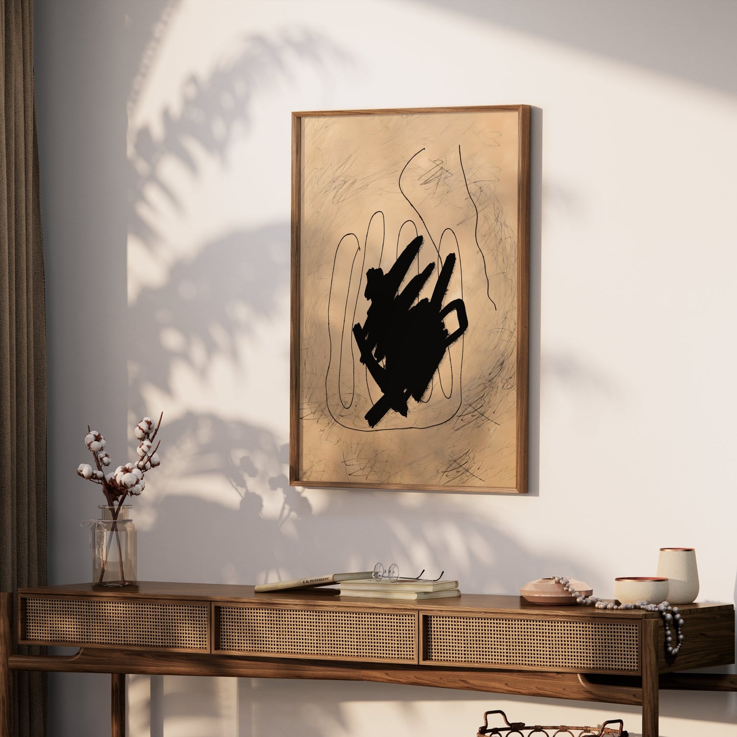 Premium Poster of Abstract Hand with Scribbles Modern Art Posters