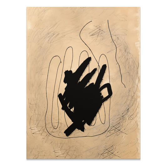 Premium Poster of Abstract Hand with Scribbles Modern Art Posters