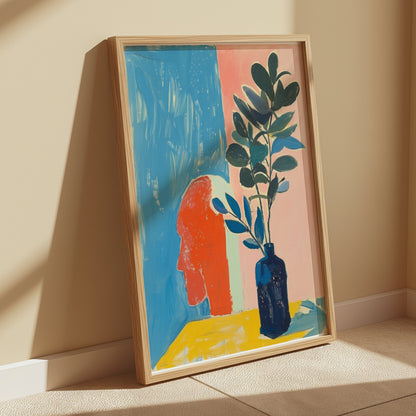 Premium Poster of Abstract Head and Plant Artwork Posters