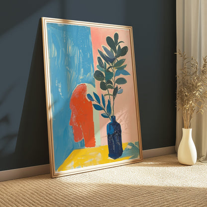 Premium Poster of Abstract Head and Plant Artwork Posters