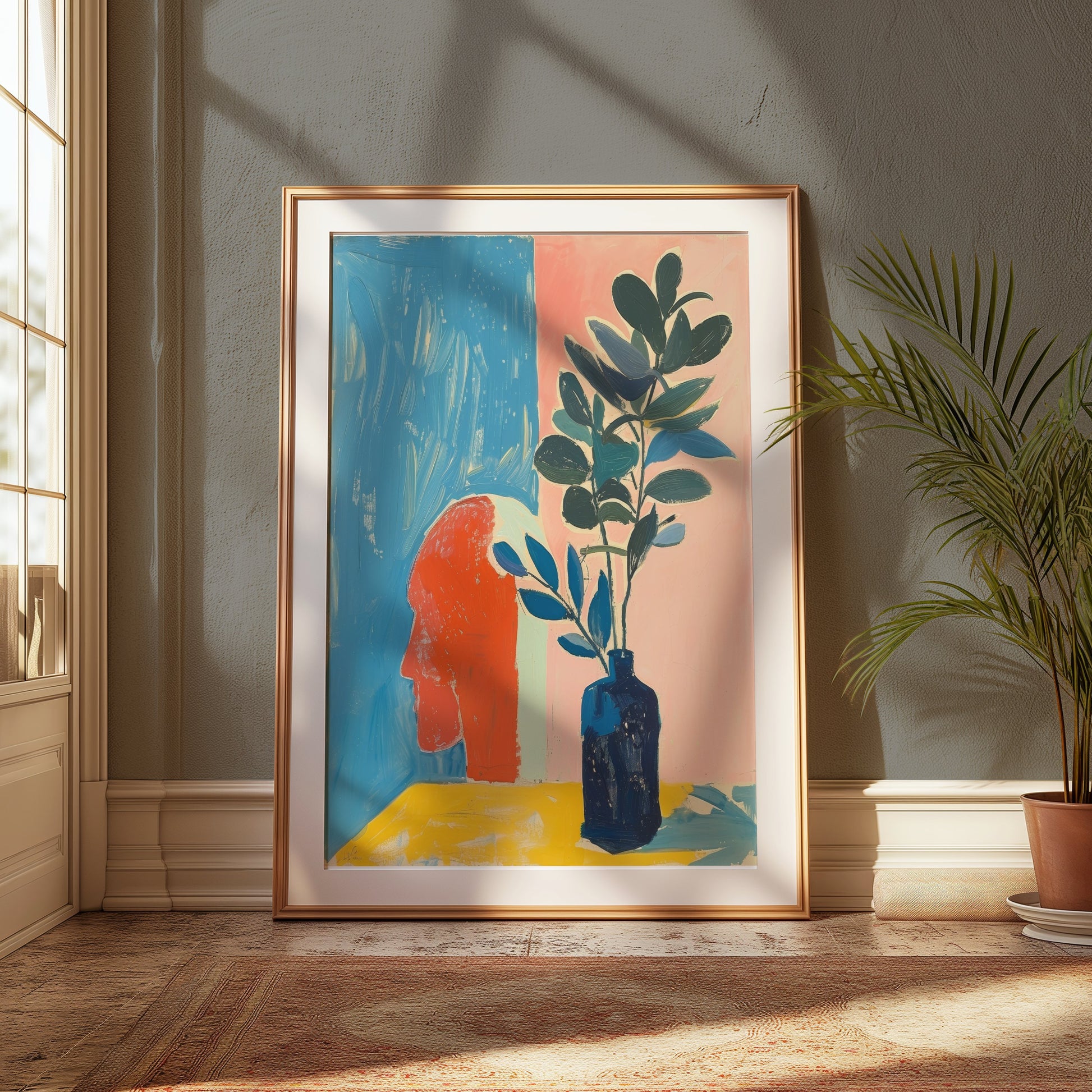 Premium Poster of Abstract Head and Plant Artwork Posters