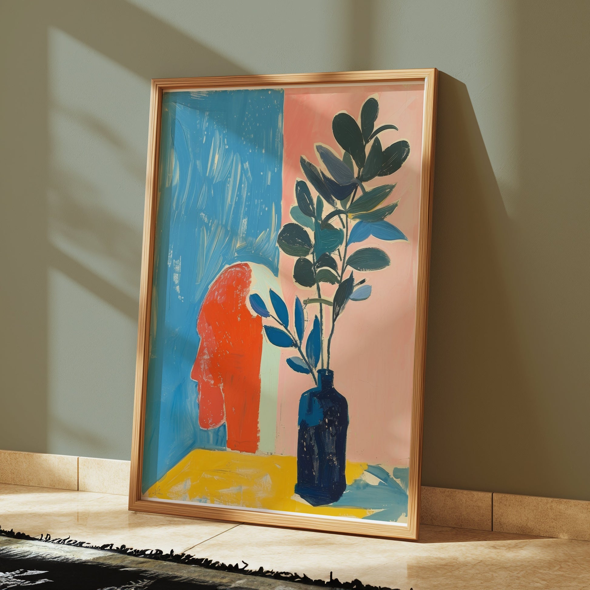 Premium Poster of Abstract Head and Plant Artwork Posters