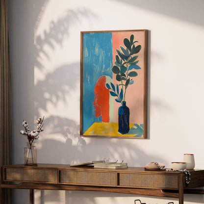 Premium Poster of Abstract Head and Plant Artwork Posters