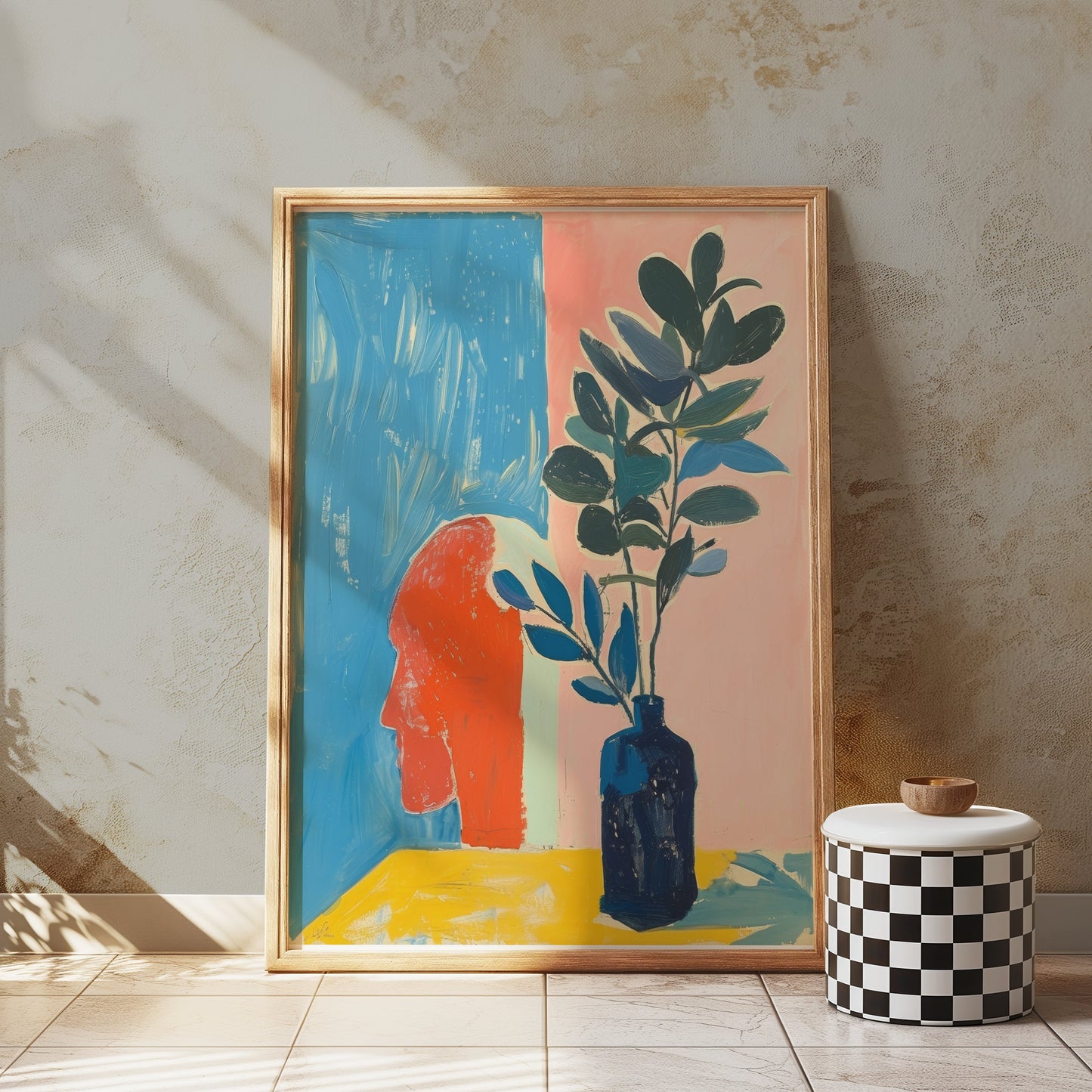 Premium Poster of Abstract Head and Plant Artwork Posters