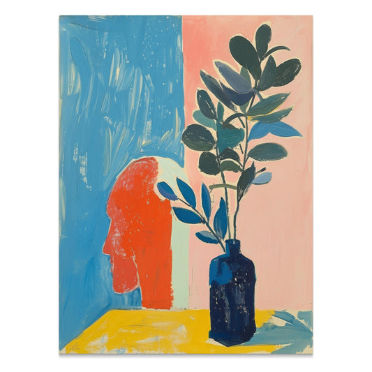 Premium Poster of Abstract Head and Plant Artwork Posters