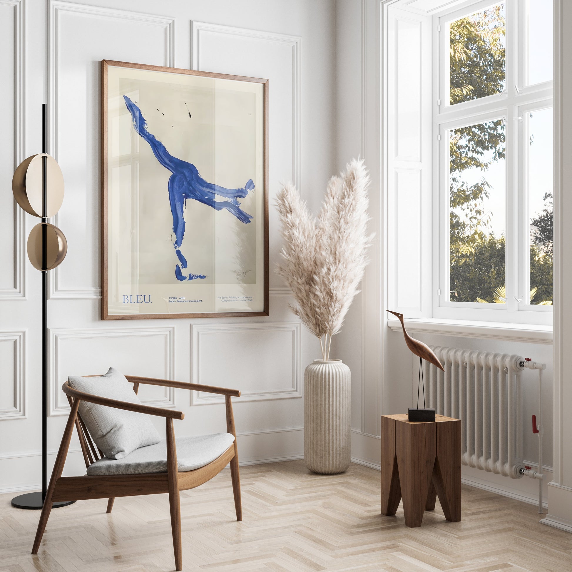 Premium Poster of Abstract Human Movement Blue Art Posters