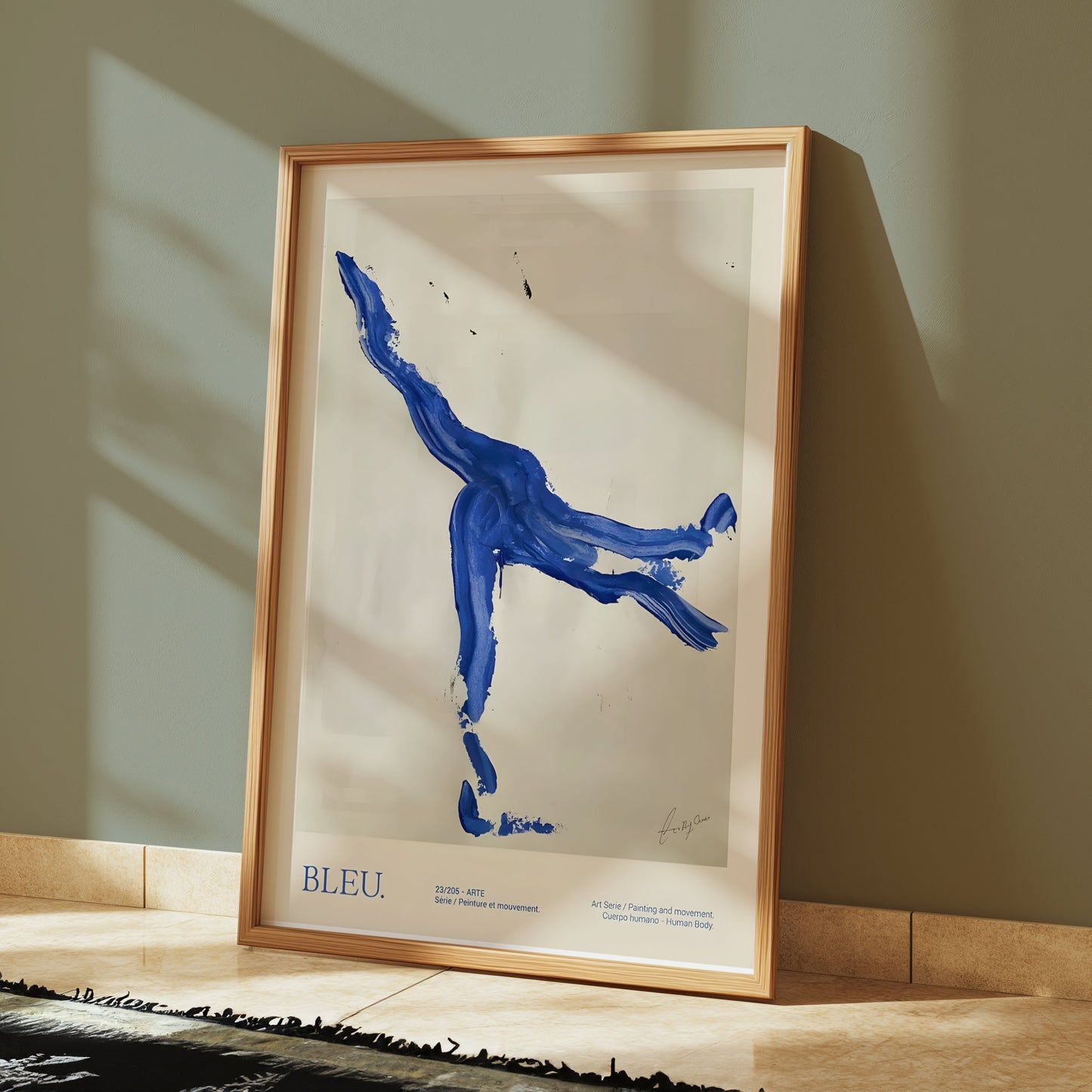 Premium Poster of Abstract Human Movement Blue Art Posters