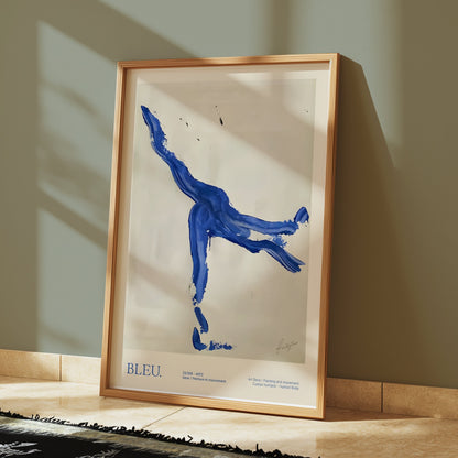 Premium Poster of Abstract Human Movement Blue Art Posters