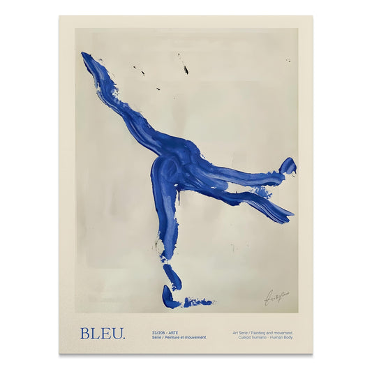 Premium Poster of Abstract Human Movement Blue Art Posters