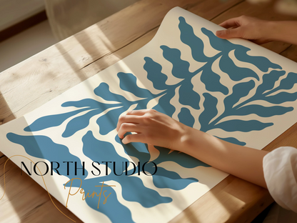 Premium Poster of Abstract Leafy Blue Design Art Posters