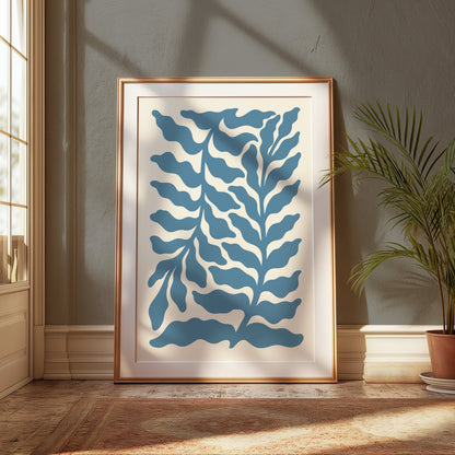 Premium Poster of Abstract Leafy Blue Design Art Posters