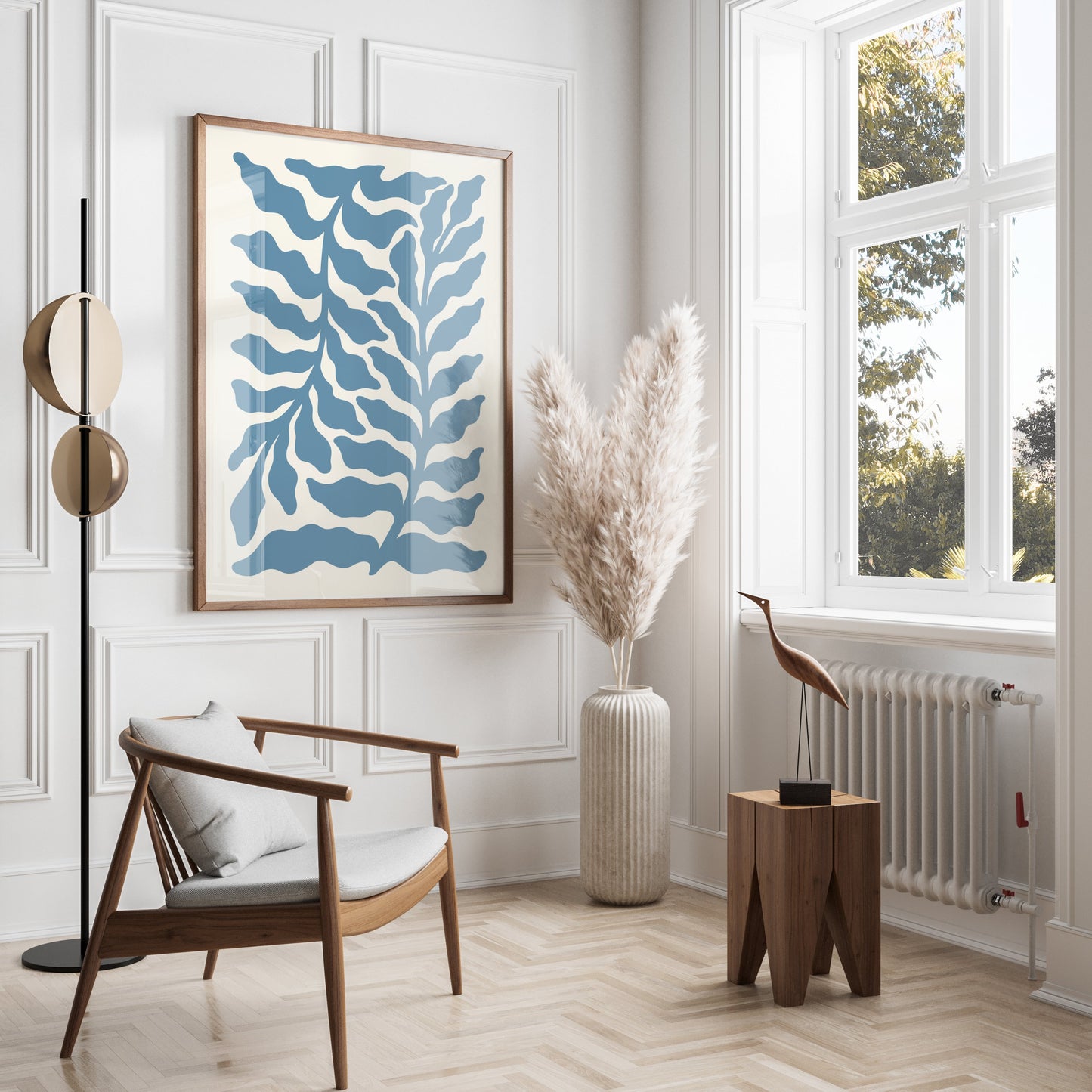 Premium Poster of Abstract Leafy Blue Design Art Posters