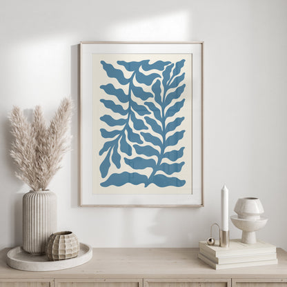 Premium Poster of Abstract Leafy Blue Design Art Posters