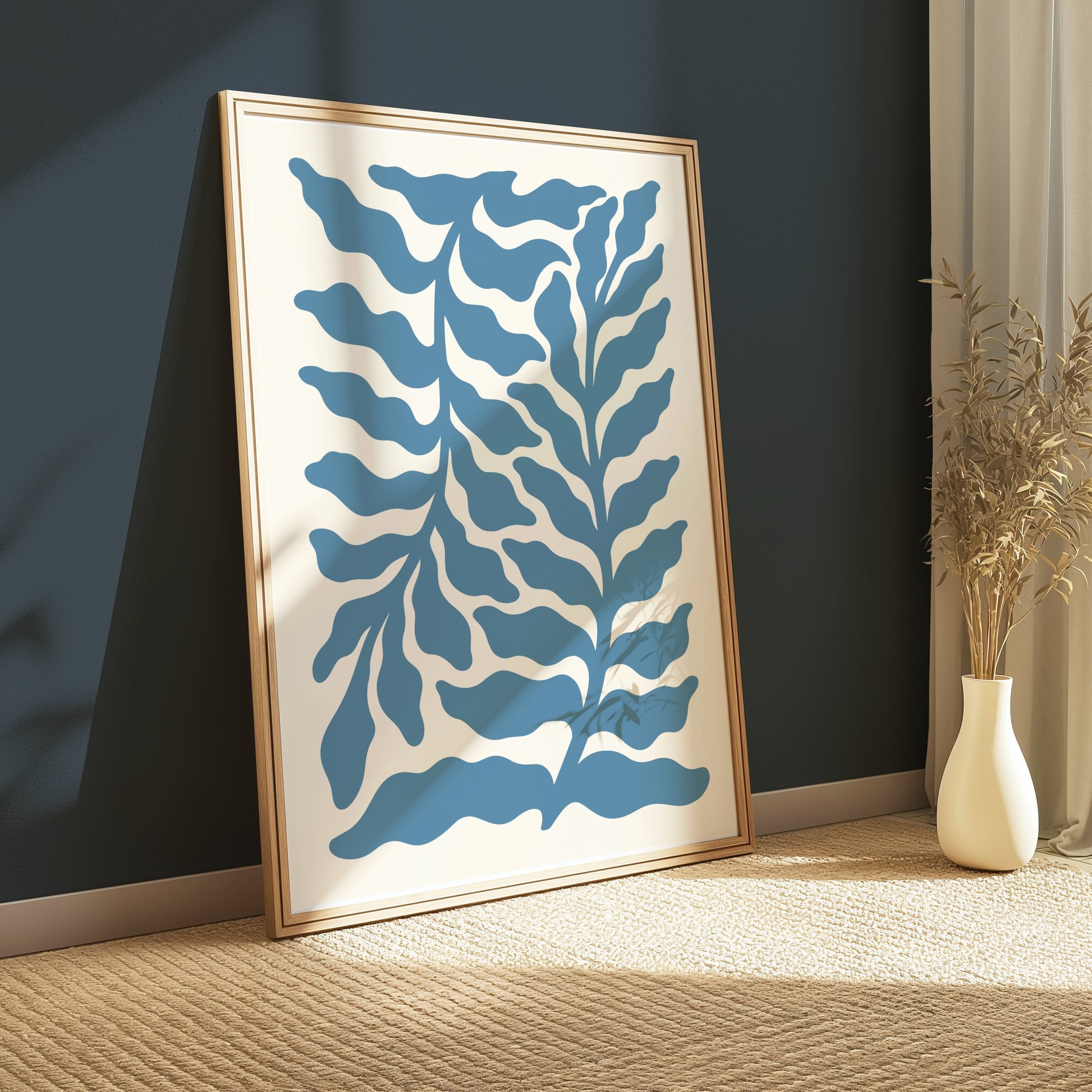 Premium Poster of Abstract Leafy Blue Design Art Posters