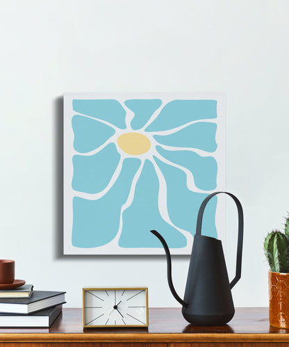 Premium Poster of Abstract Light Blue Floral Wall Art Canvas Wraps