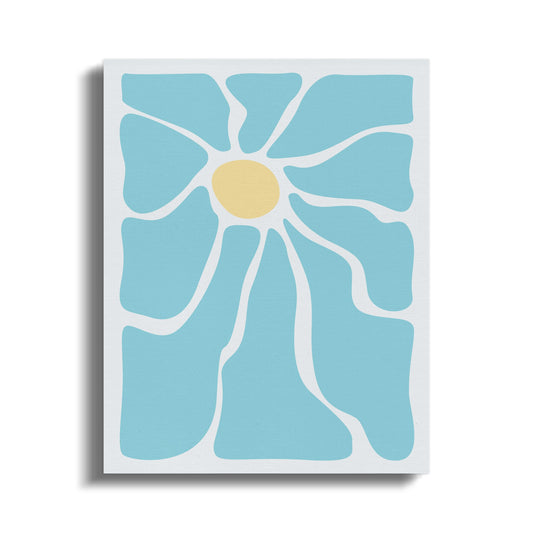 Premium Poster of Abstract Light Blue Floral Wall Art Canvas Wraps