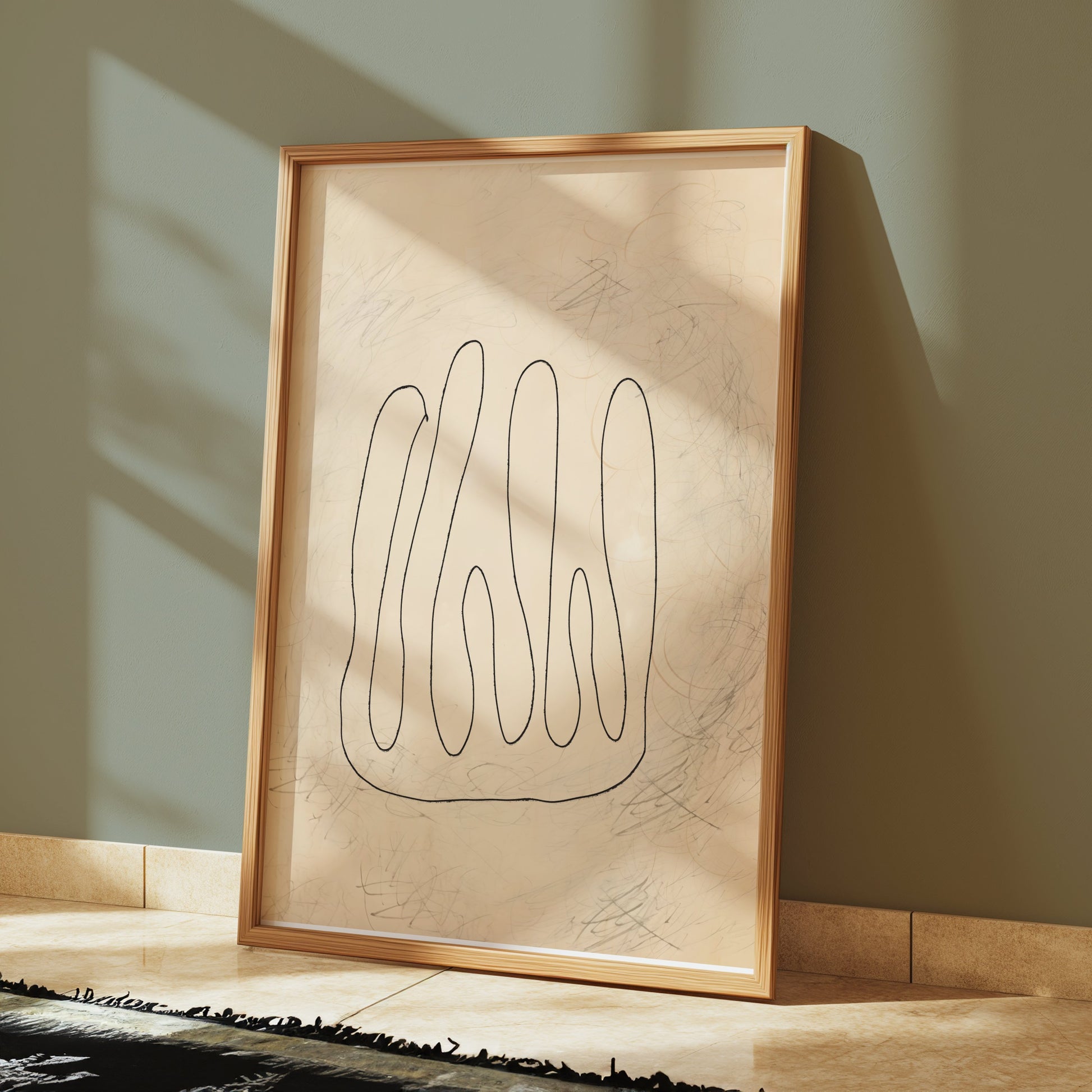 Premium Poster of Abstract Line Art with Neutral Background Posters