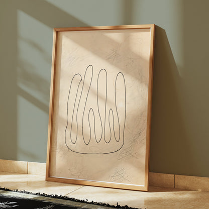Premium Poster of Abstract Line Art with Neutral Background Posters