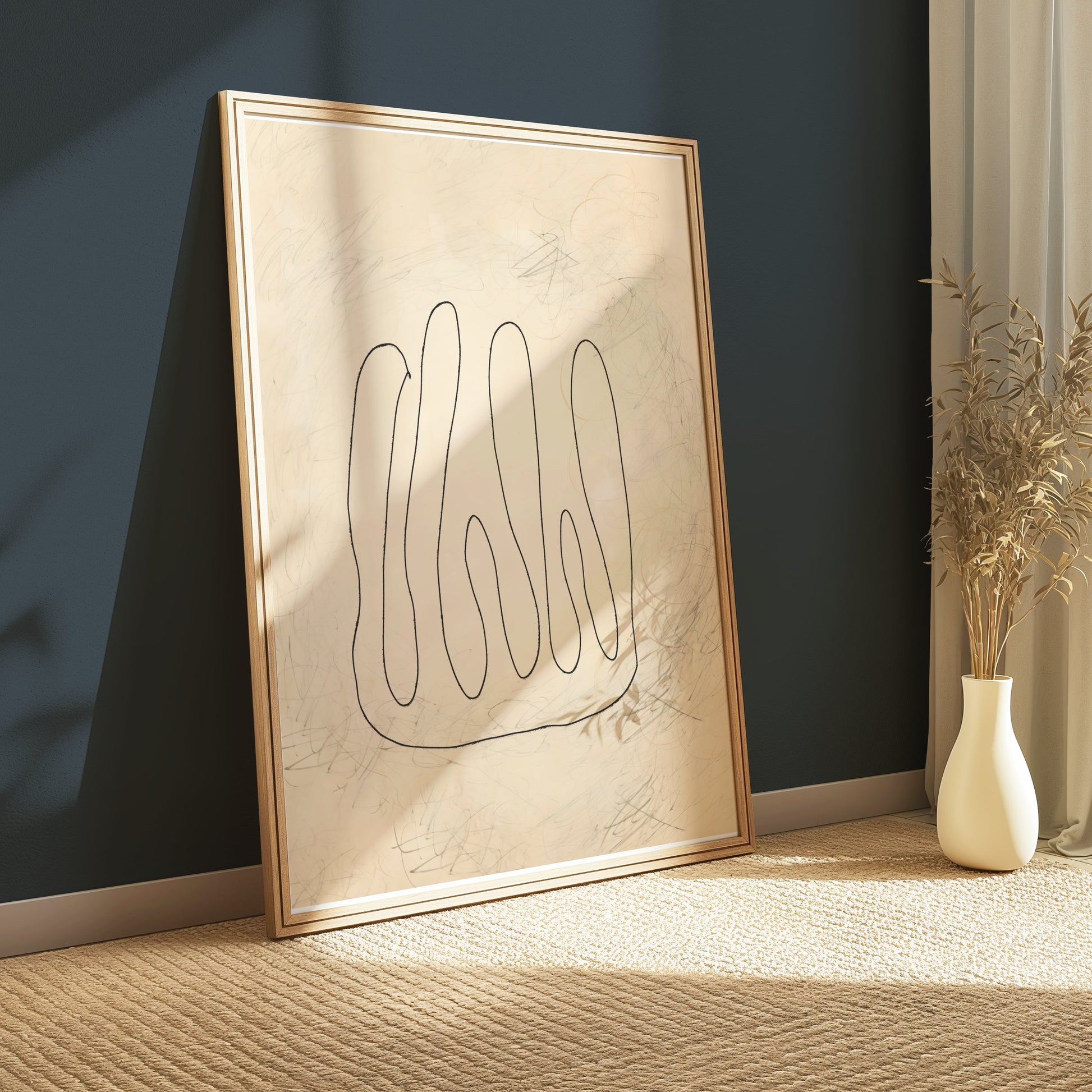 Premium Poster of Abstract Line Art with Neutral Background Posters