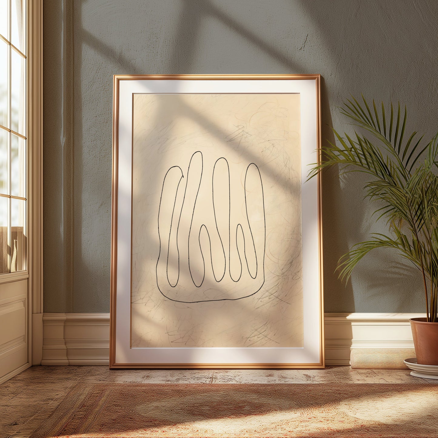 Premium Poster of Abstract Line Art with Neutral Background Posters