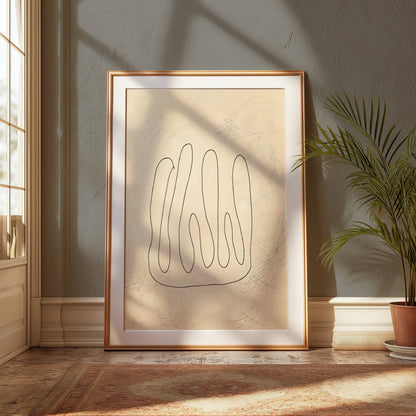 Premium Poster of Abstract Line Art with Neutral Background Posters