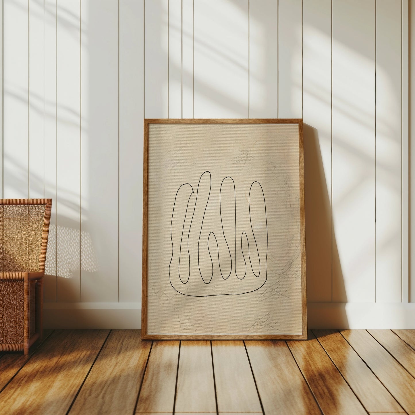 Premium Poster of Abstract Line Art with Neutral Background Posters