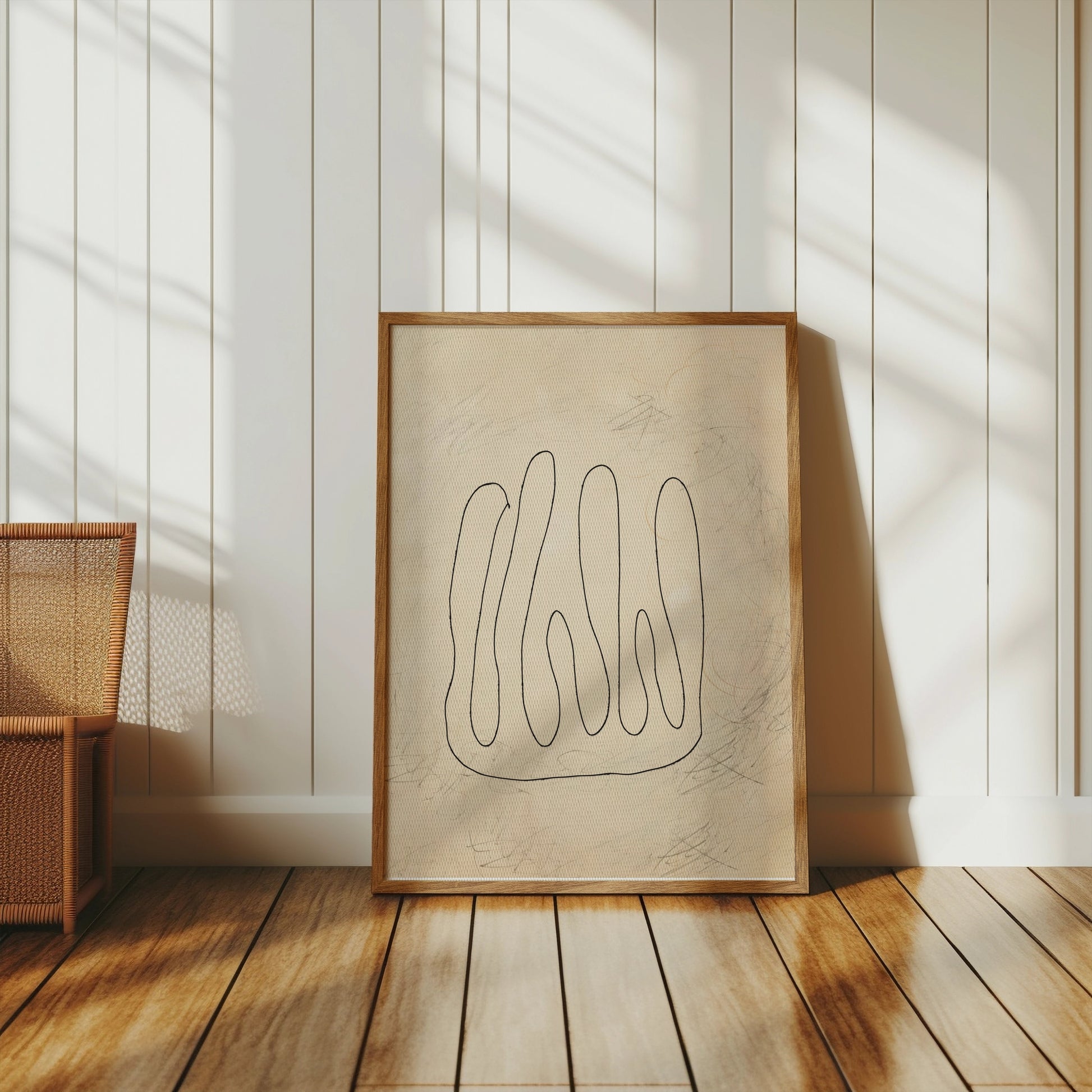 Premium Poster of Abstract Line Art with Neutral Background Posters