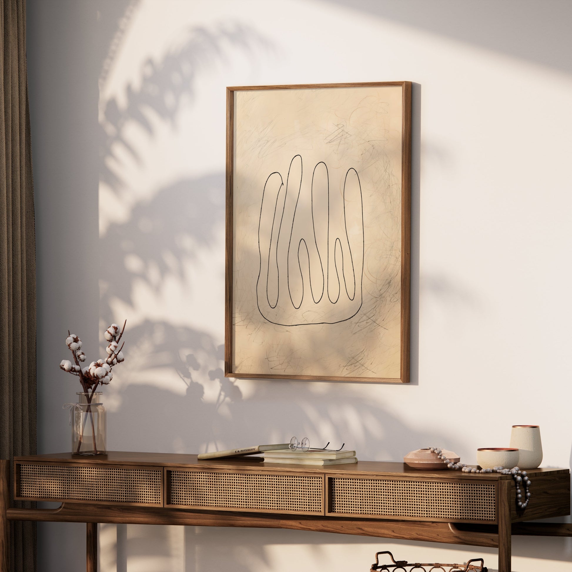 Premium Poster of Abstract Line Art with Neutral Background Posters