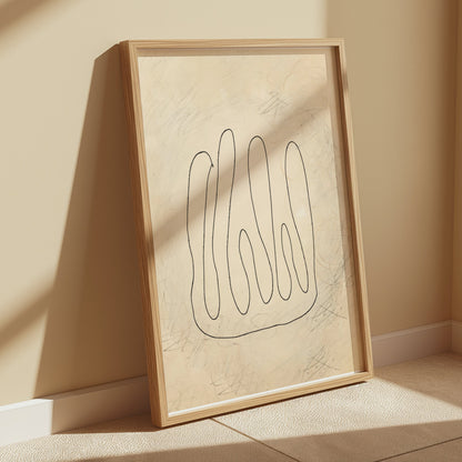 Premium Poster of Abstract Line Art with Neutral Background Posters