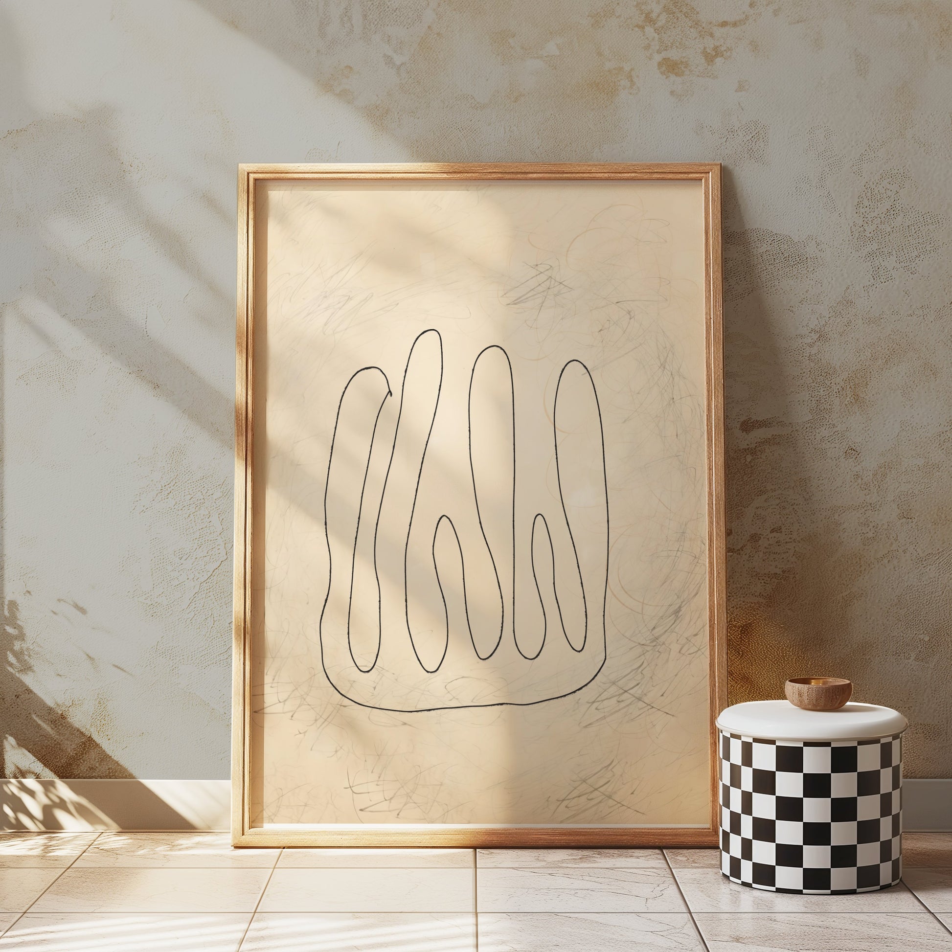 Premium Poster of Abstract Line Art with Neutral Background Posters