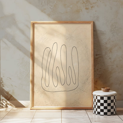 Premium Poster of Abstract Line Art with Neutral Background Posters