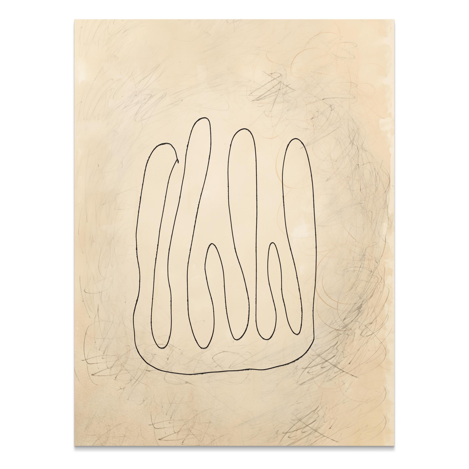 Premium Poster of Abstract Line Art with Neutral Background Posters