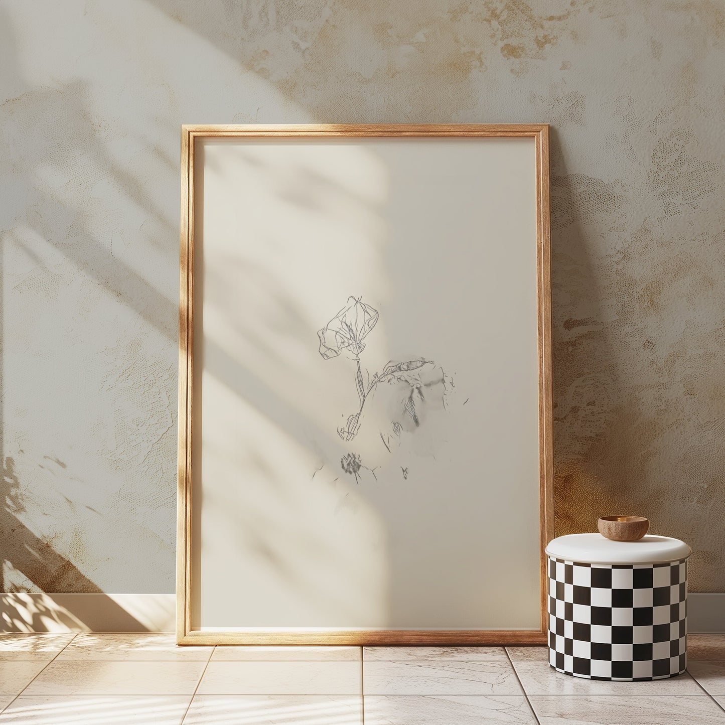 Premium Poster of Abstract Minimalist Plant Drawing Art Print Posters
