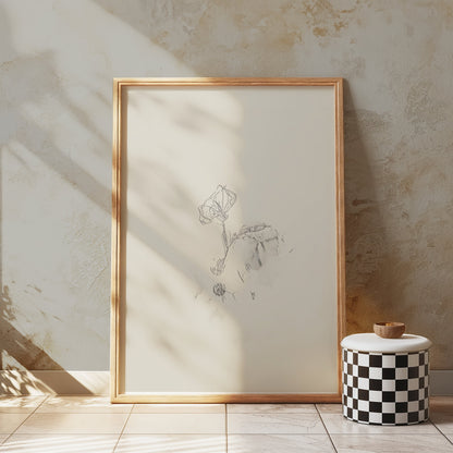 Premium Poster of Abstract Minimalist Plant Drawing Art Print Posters
