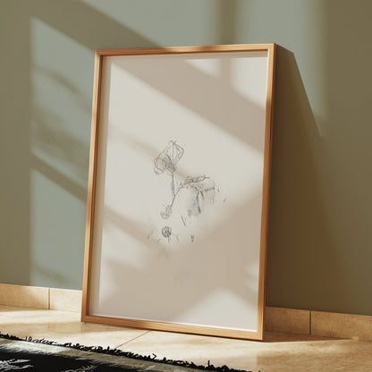 Premium Poster of Abstract Minimalist Plant Drawing Art Print Posters