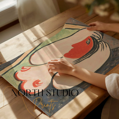 Premium Poster of Abstract Modern Art Female Profile Figure Posters
