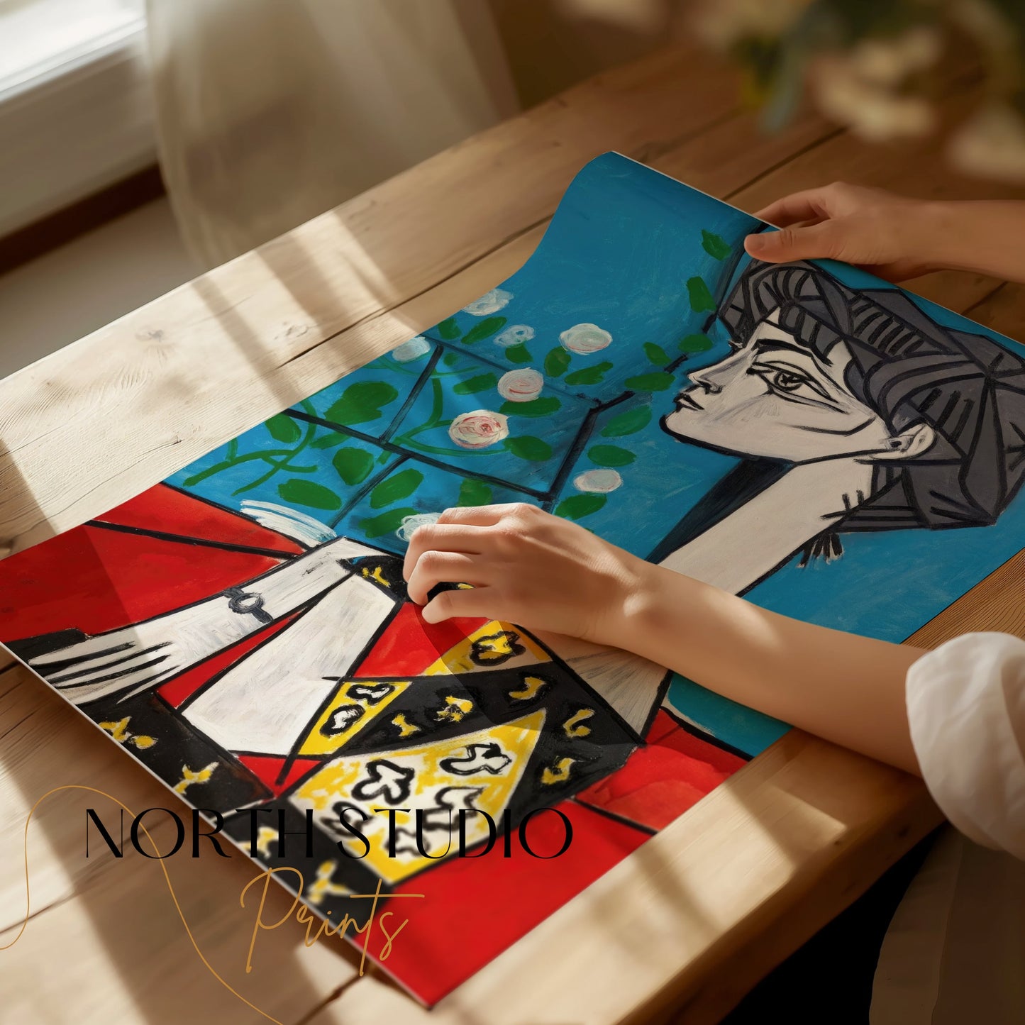 Premium Poster of Abstract Modern Art Woman in Red Chair Posters