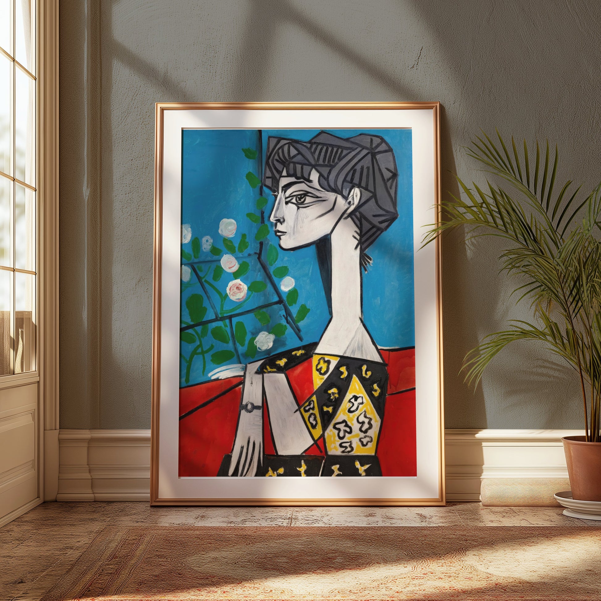 Premium Poster of Abstract Modern Art Woman in Red Chair Posters