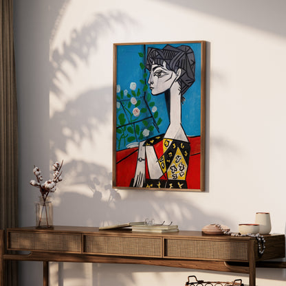 Premium Poster of Abstract Modern Art Woman in Red Chair Posters