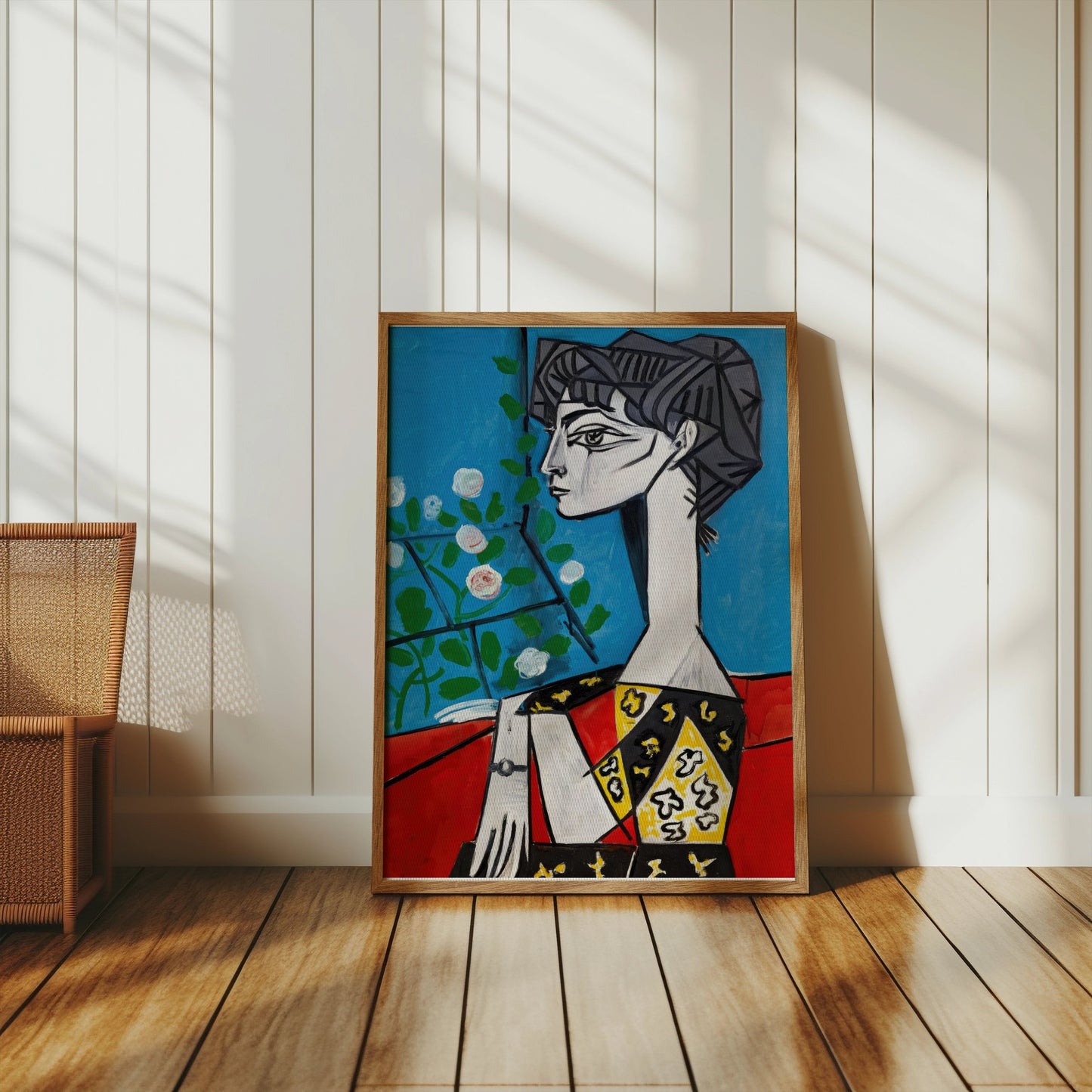 Premium Poster of Abstract Modern Art Woman in Red Chair Posters